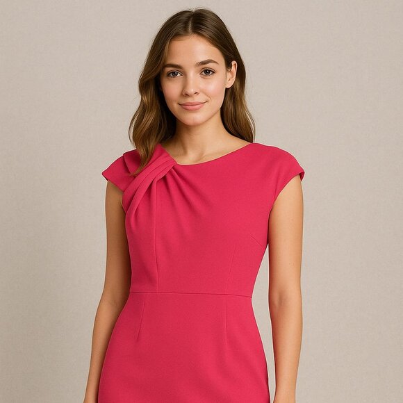Calvin Klein Cap Sleeve Sheath Dress – Raspberry Pink - Picture 1 of 2